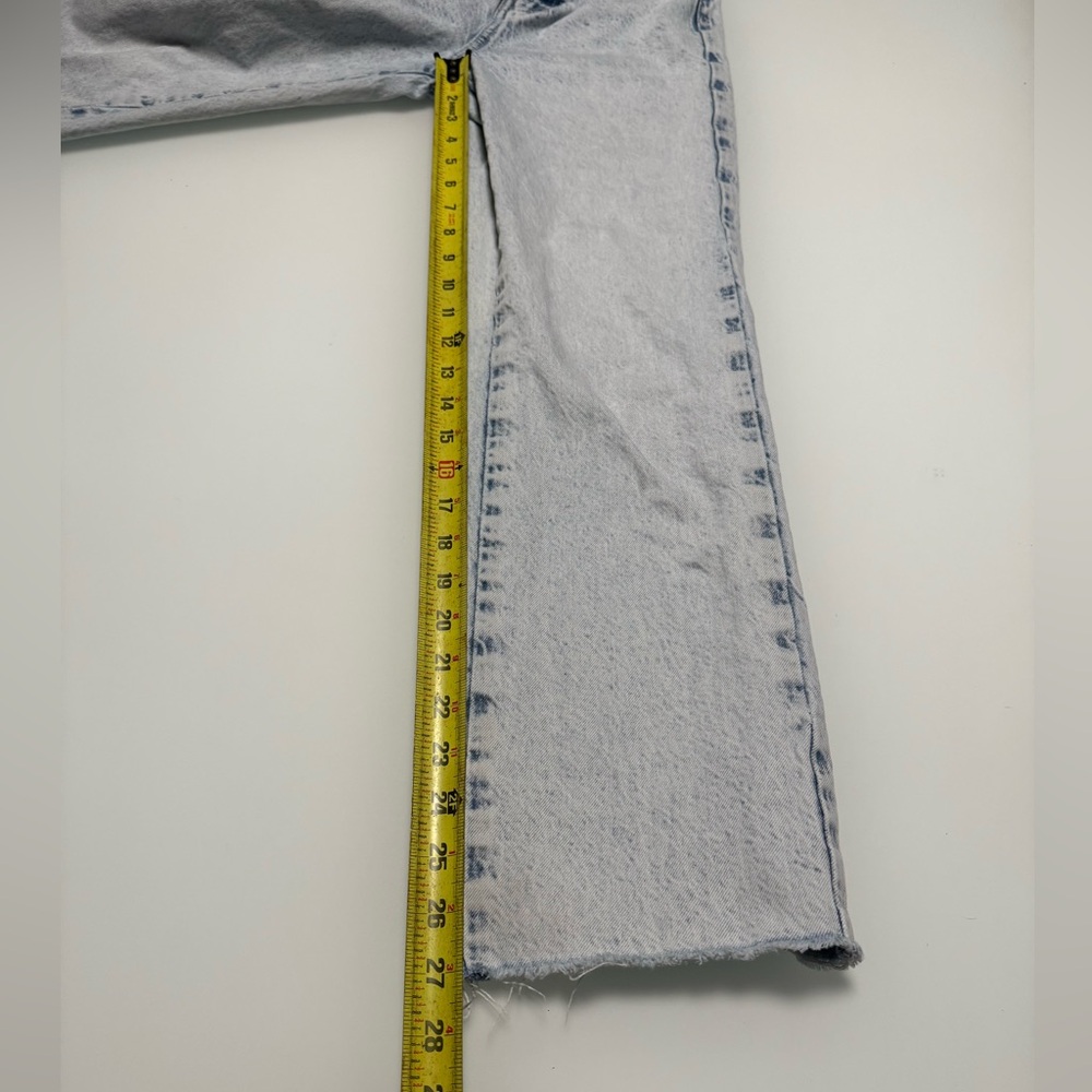 💙 Zara Women's Straight Leg Acid Wash Light Blue Jeans Size 0 - Picture 11 of 11